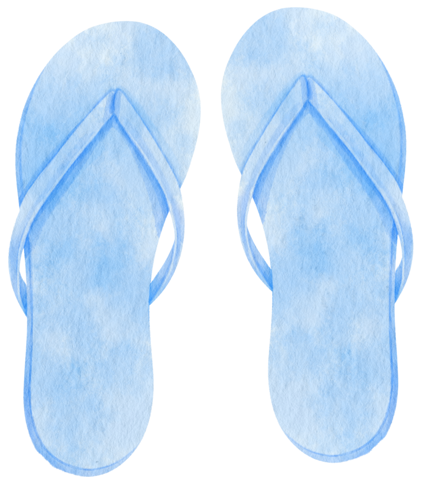 Green Sandals watercolor illustration for Summer Decorative Element png