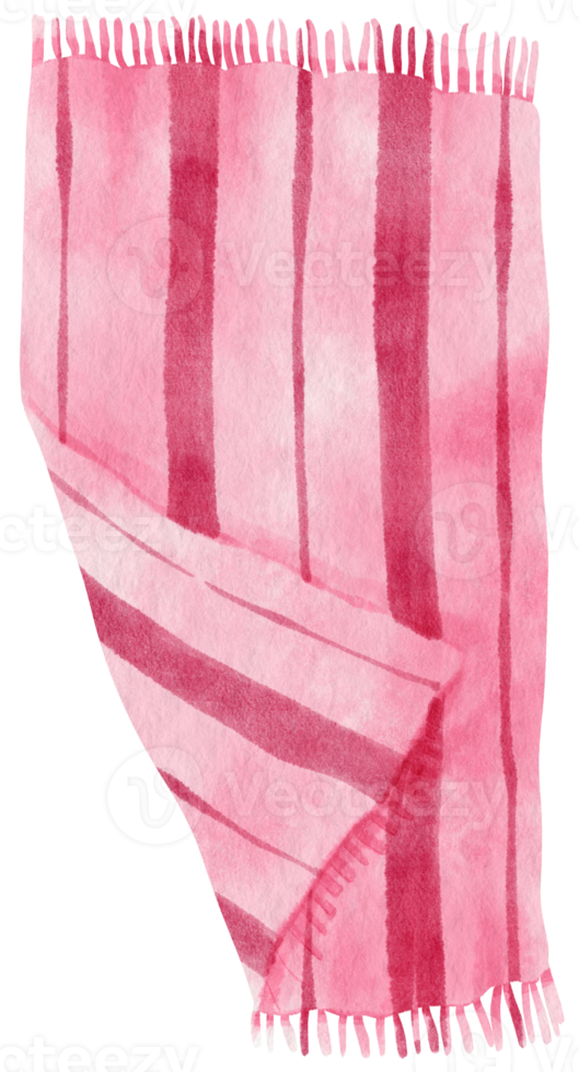 Striped pink Beach towel picnic blanket watercolor style png