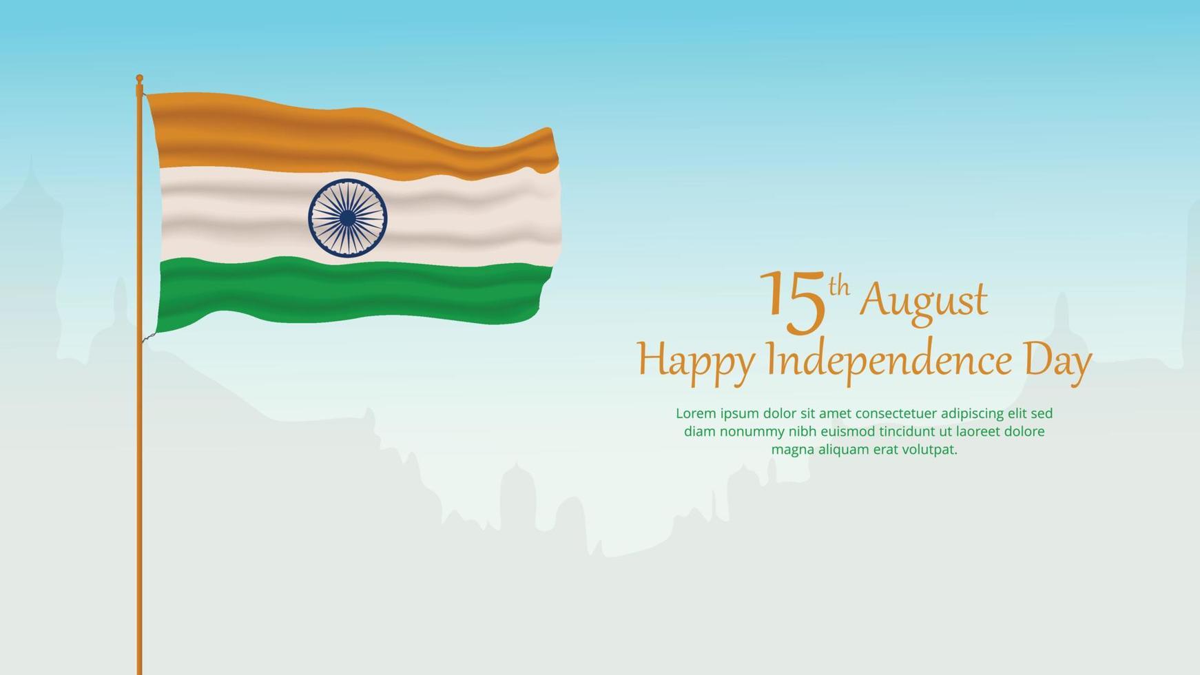 Happy Indian independence day vector