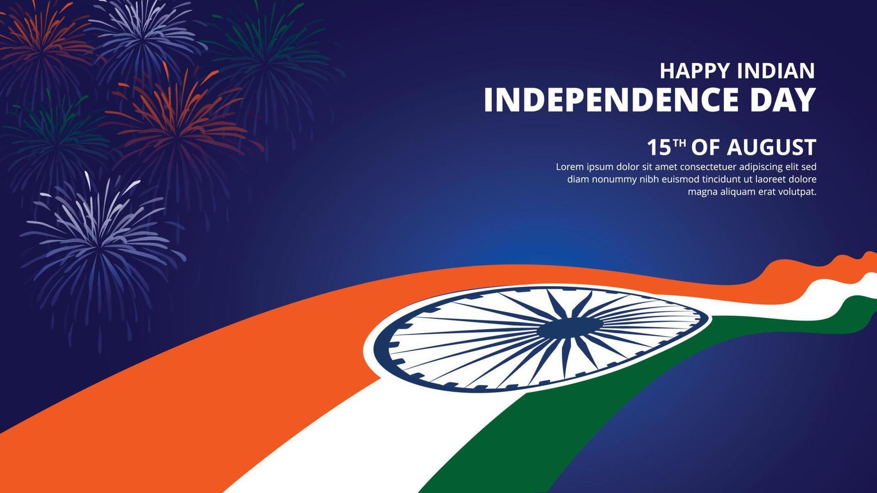 15 de agosto día de la independencia india diseño de publicación en redes sociales vector