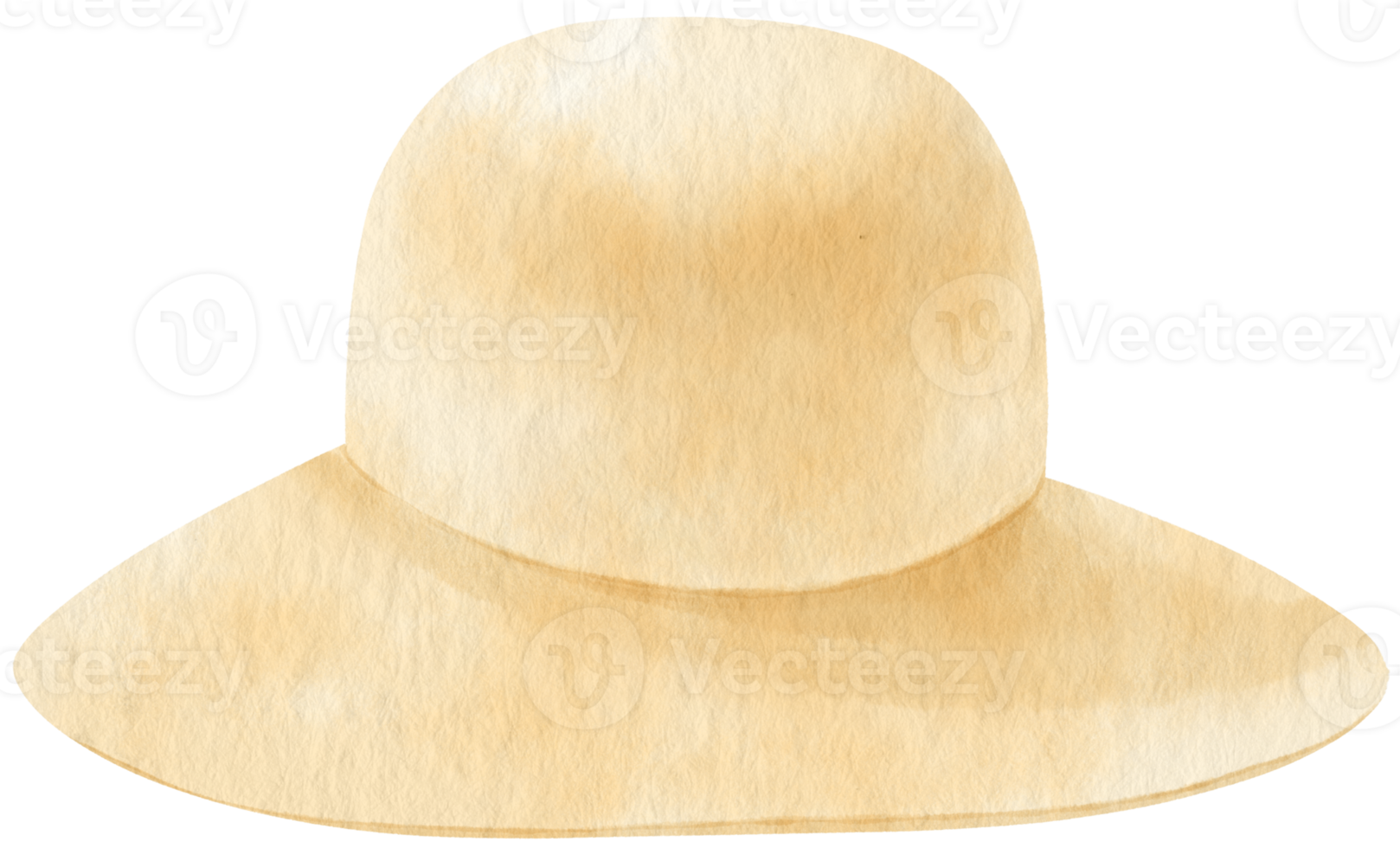 illustrazione dell'acquerello del cappello floscio di paglia per la moda estiva png