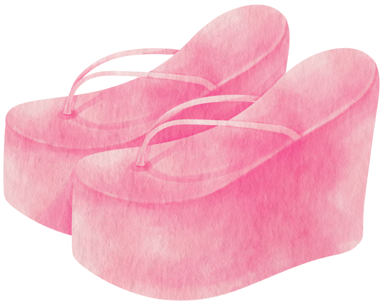 Pink Sandals watercolor illustration for Summer Decorative Element png