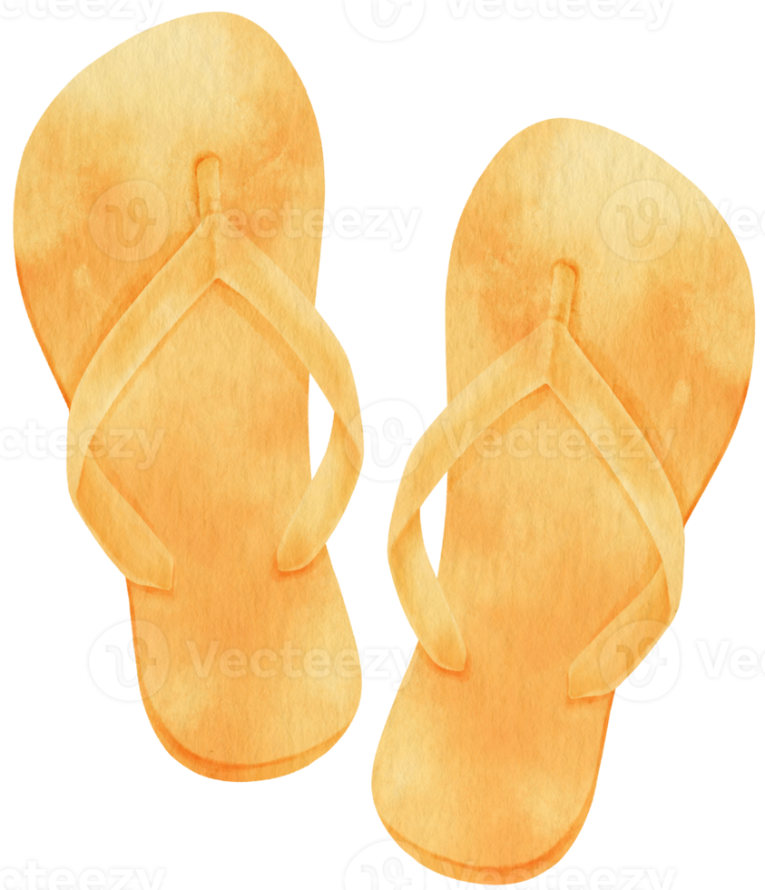 Yellow Sandals watercolor illustration for Summer Decorative Element png