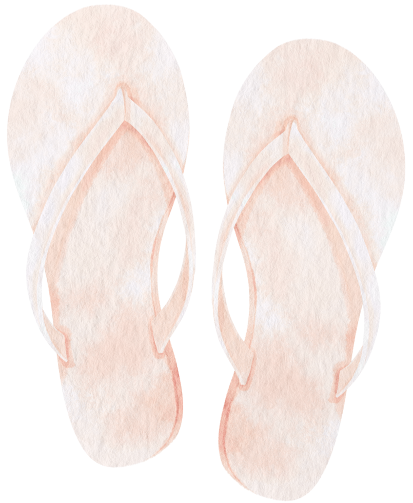 White Sandals watercolor illustration for Summer Decorative Element png