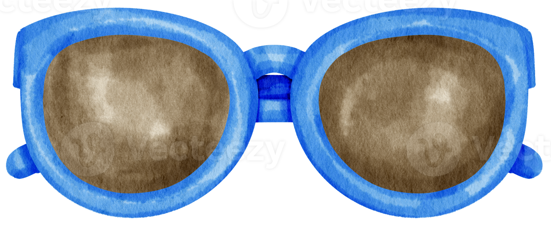 gafas de sol azules ilustración acuarela para elemento decorativo de verano png