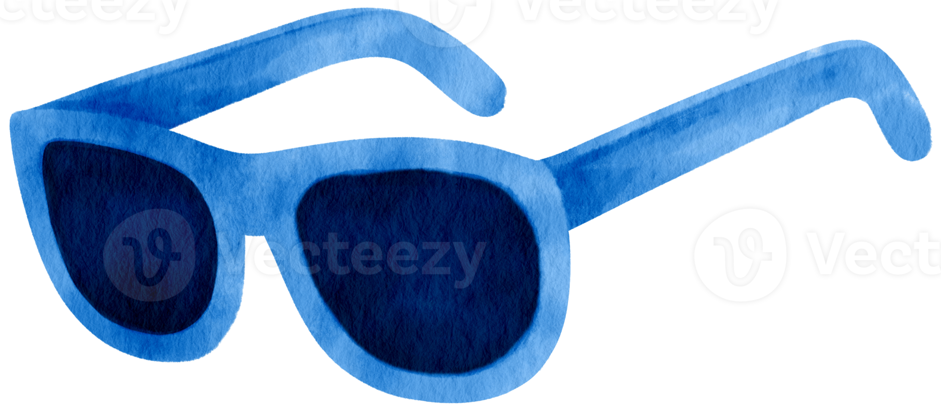 gafas de sol azules ilustración acuarela para elemento decorativo de verano png