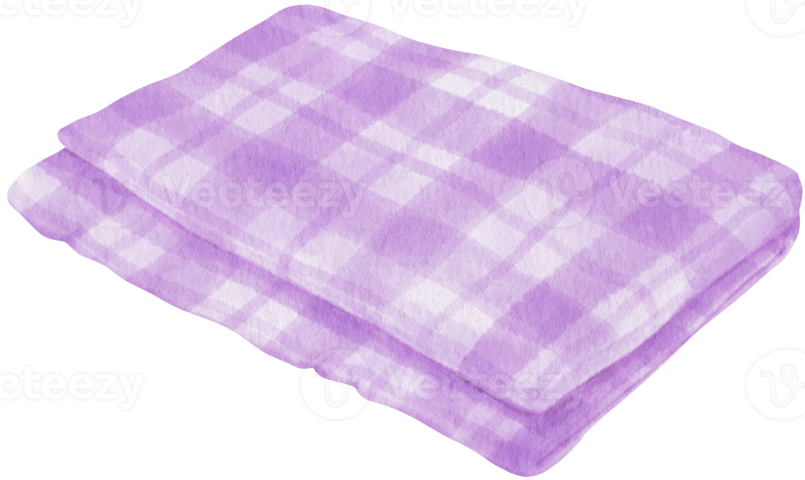 manta de piquenique de toalha de praia xadrez roxa em aquarela png