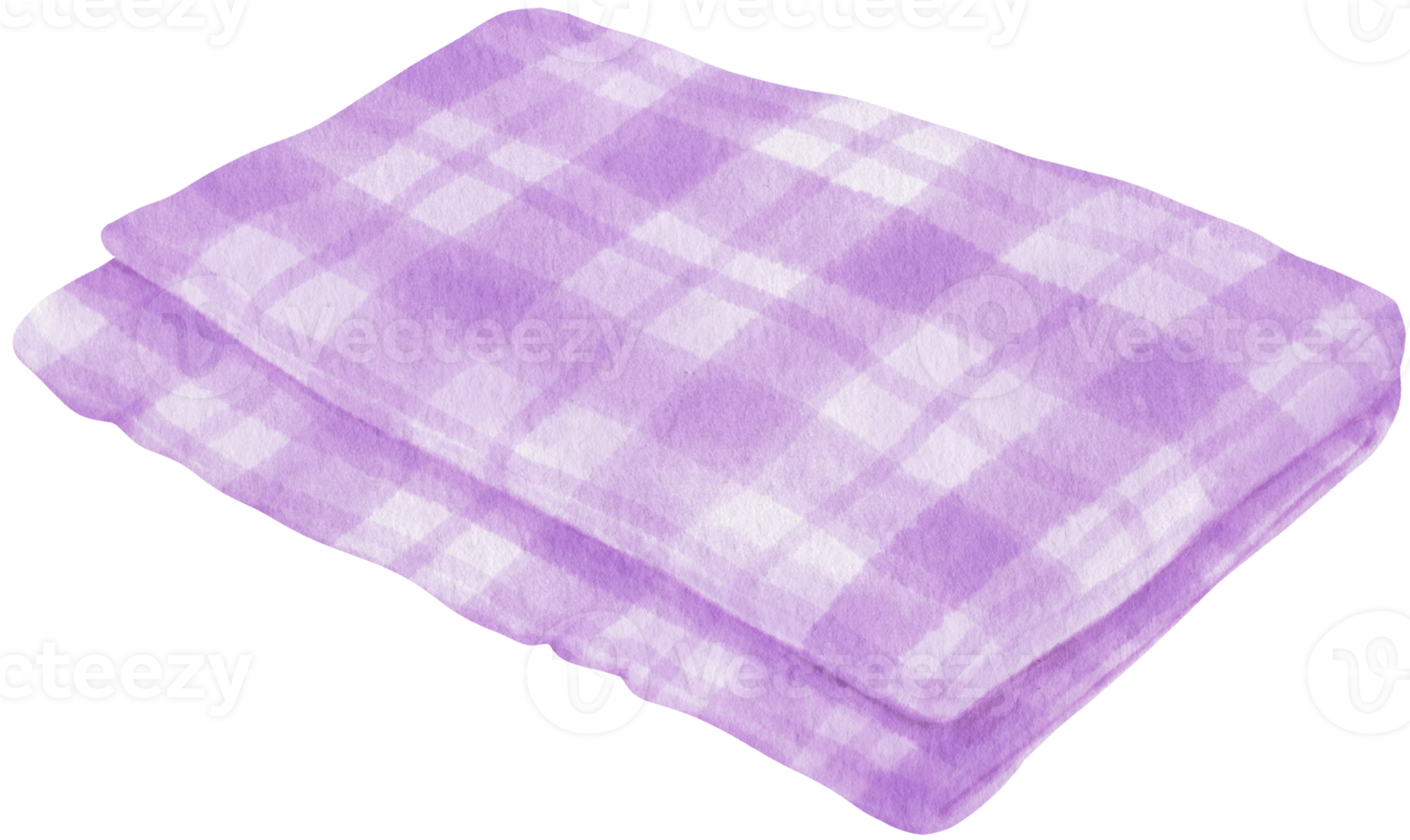 purple Checkered Beach towel picnic blanket in watercolor png