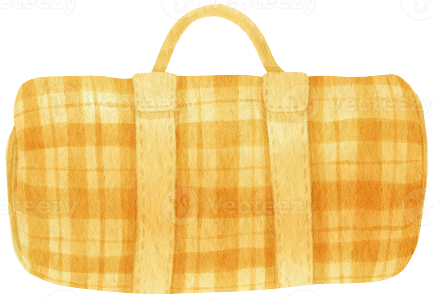 yellow Checkered Beach towel picnic blanket in watercolor png