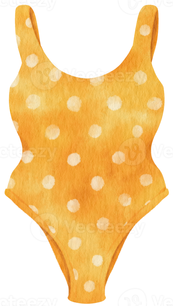 gele polka dot bikini badpakken aquarel stijl voor zomer decoratief element png