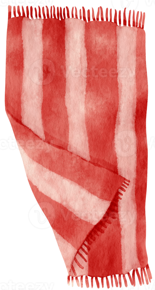Red Stripes Beach towel picnic blanket watercolor style png