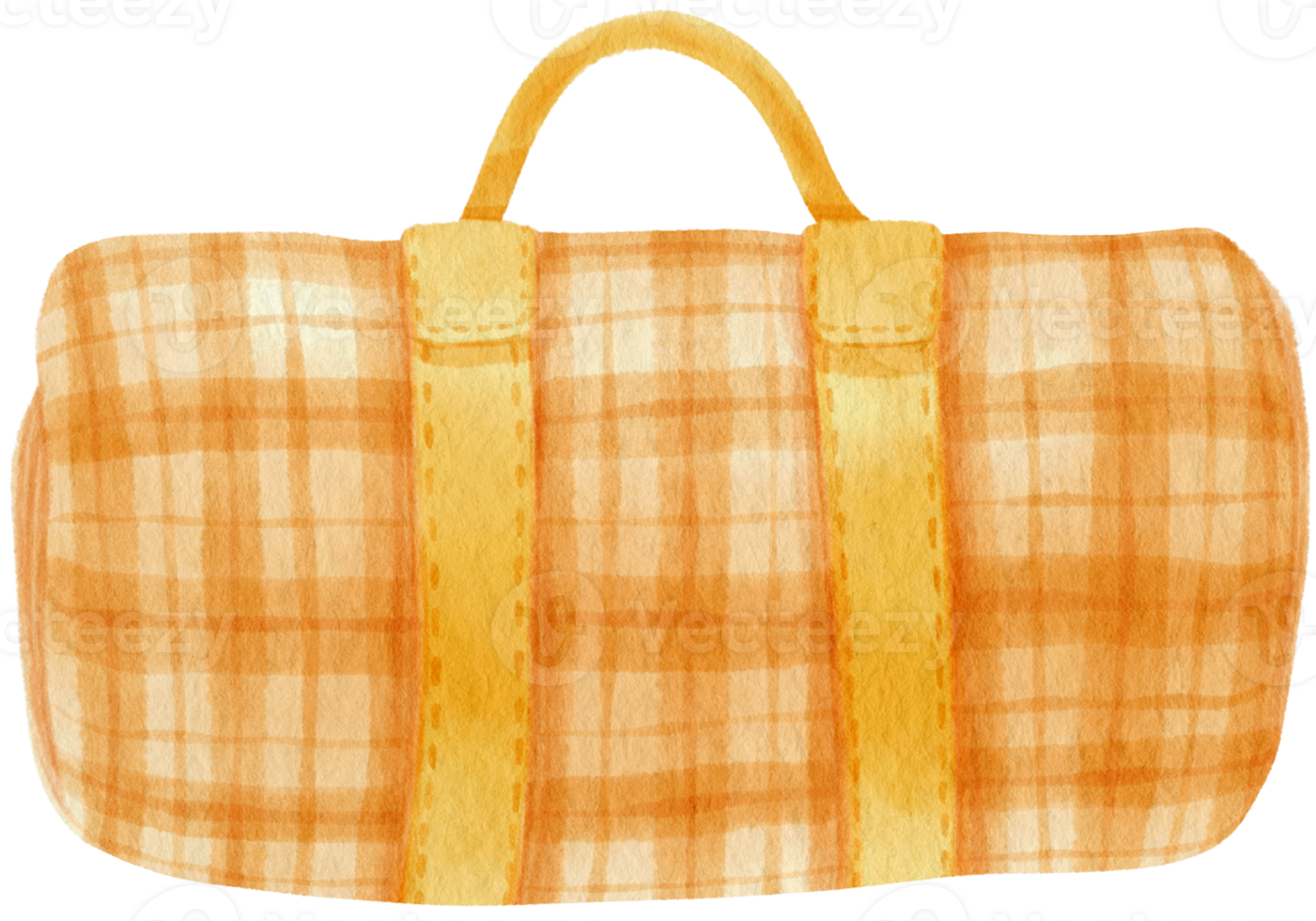yellow Checkered Beach towel picnic blanket in watercolor png