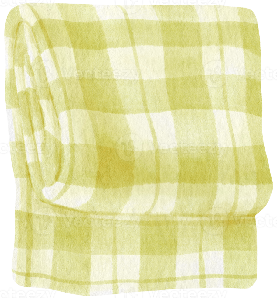 toalha de praia xadrez verde e aquarela de manta de piquenique 9785930 PNG