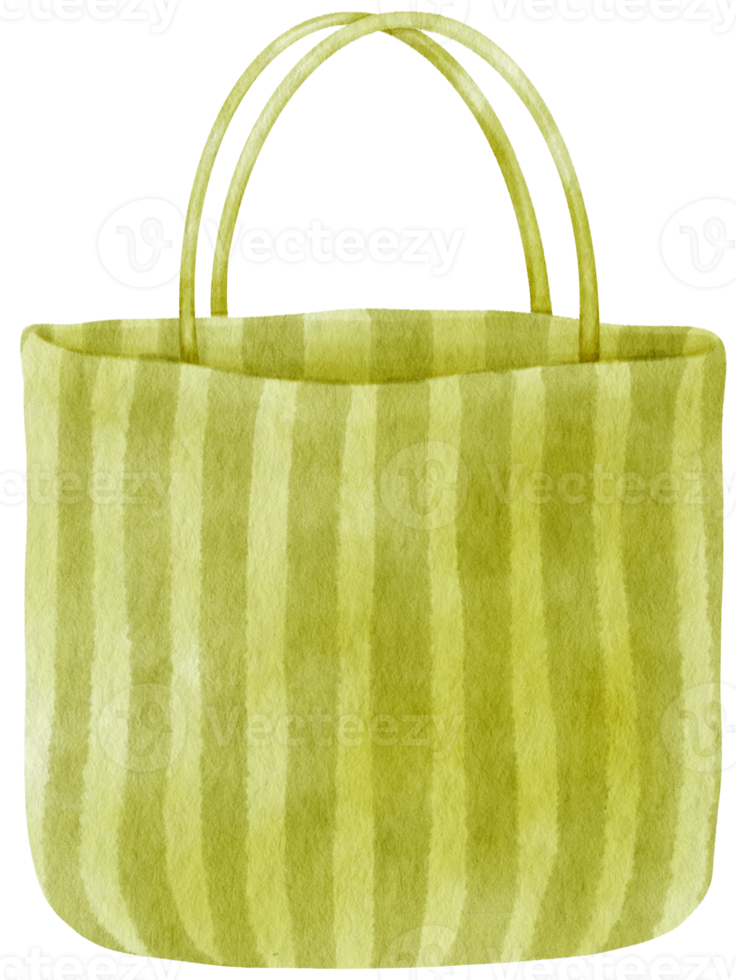cloth bag watercolor illustration for summer decorative element png