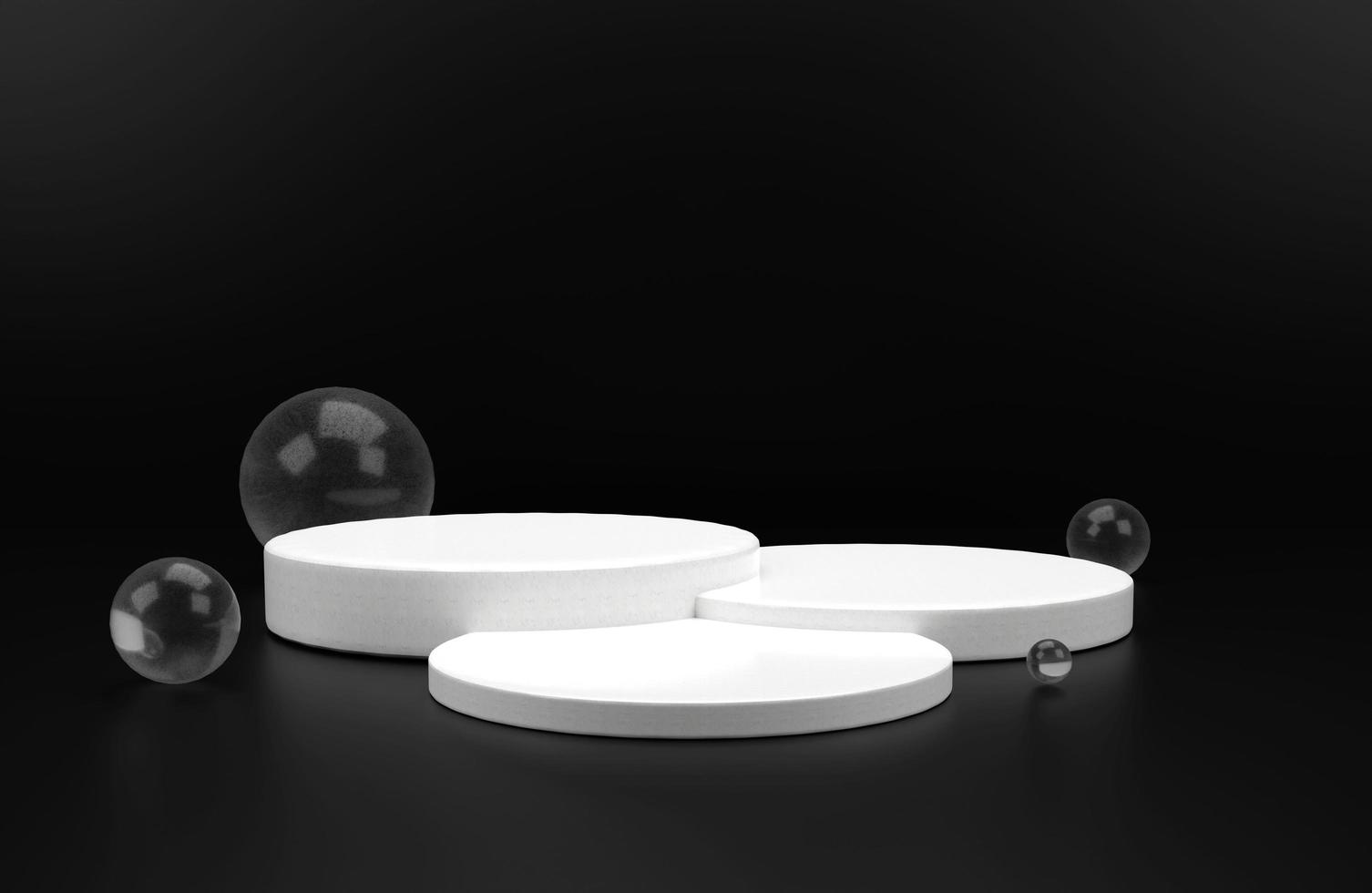 White 3D Product Show stage podium with Black Background photo