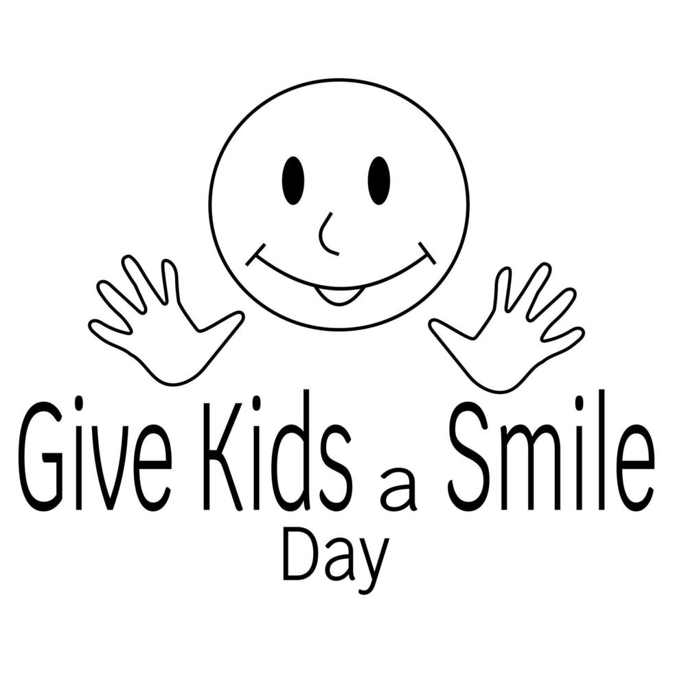 Give Kids a Smile Day, Smiling cute face and palms 9788898 Vector Art