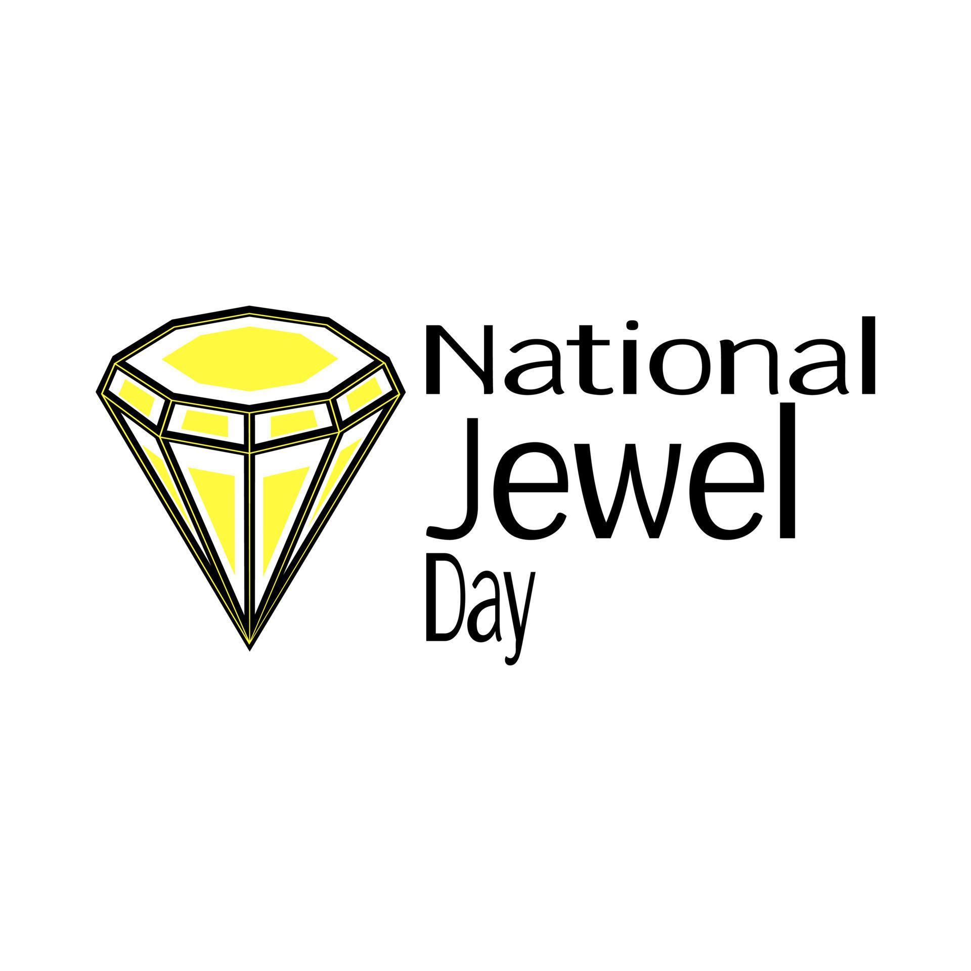 National Jewel Day, Gemstone schematic outline image with yellow