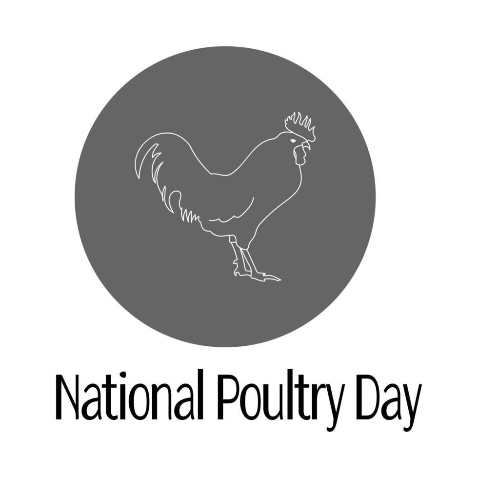 National Poultry Day, poultry contour on a circle background, idea for a banner go poster vector