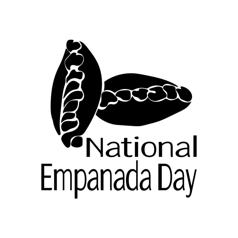 National Empanada Day, silhouette of traditional baking, for a banner or postcard for the holiday vector