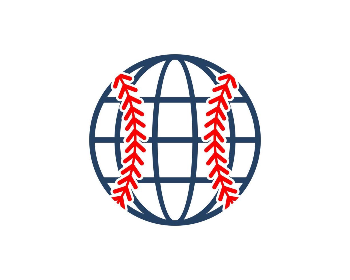 Abstract globe earth with baseball inside vector