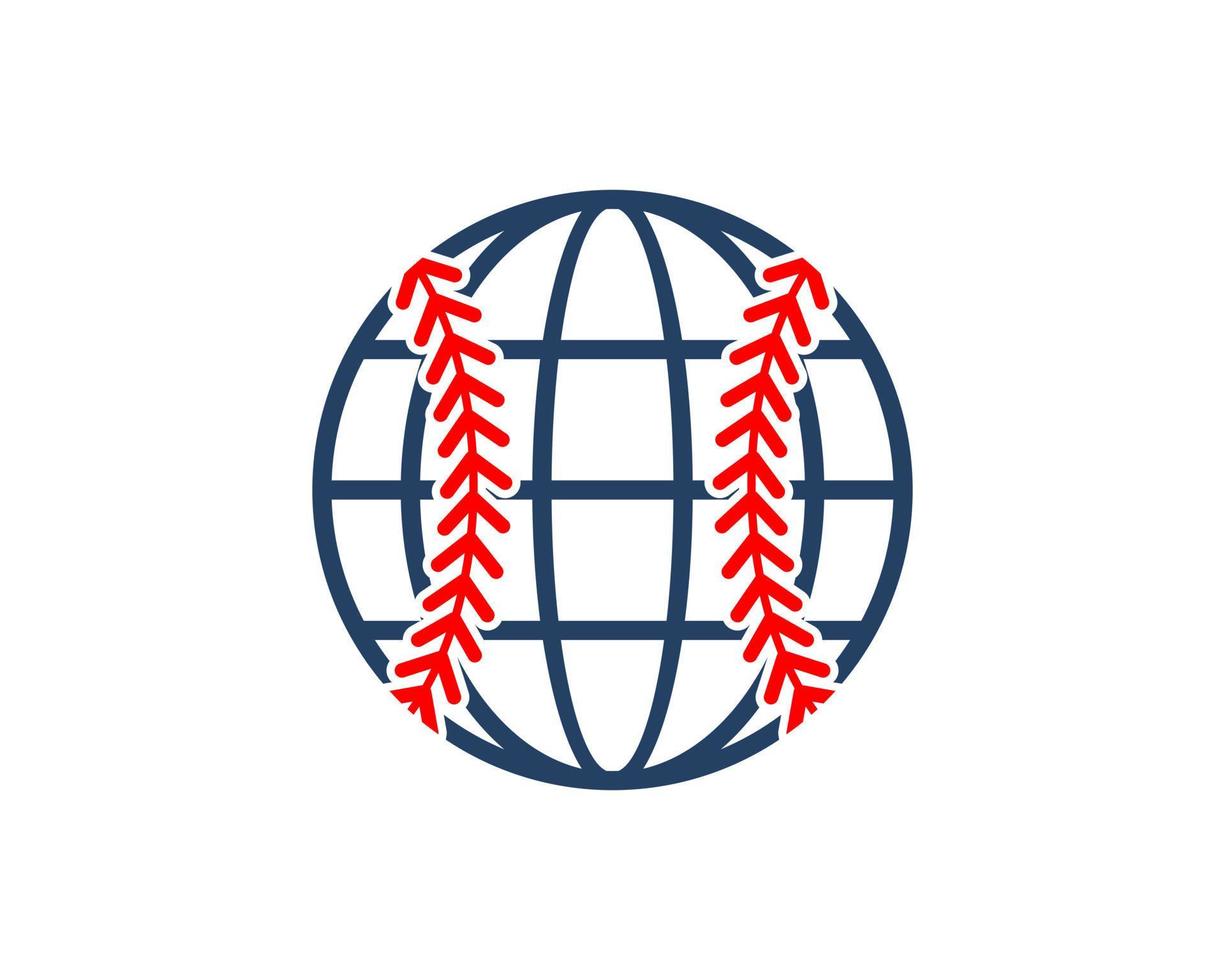 Abstract globe earth with baseball inside vector