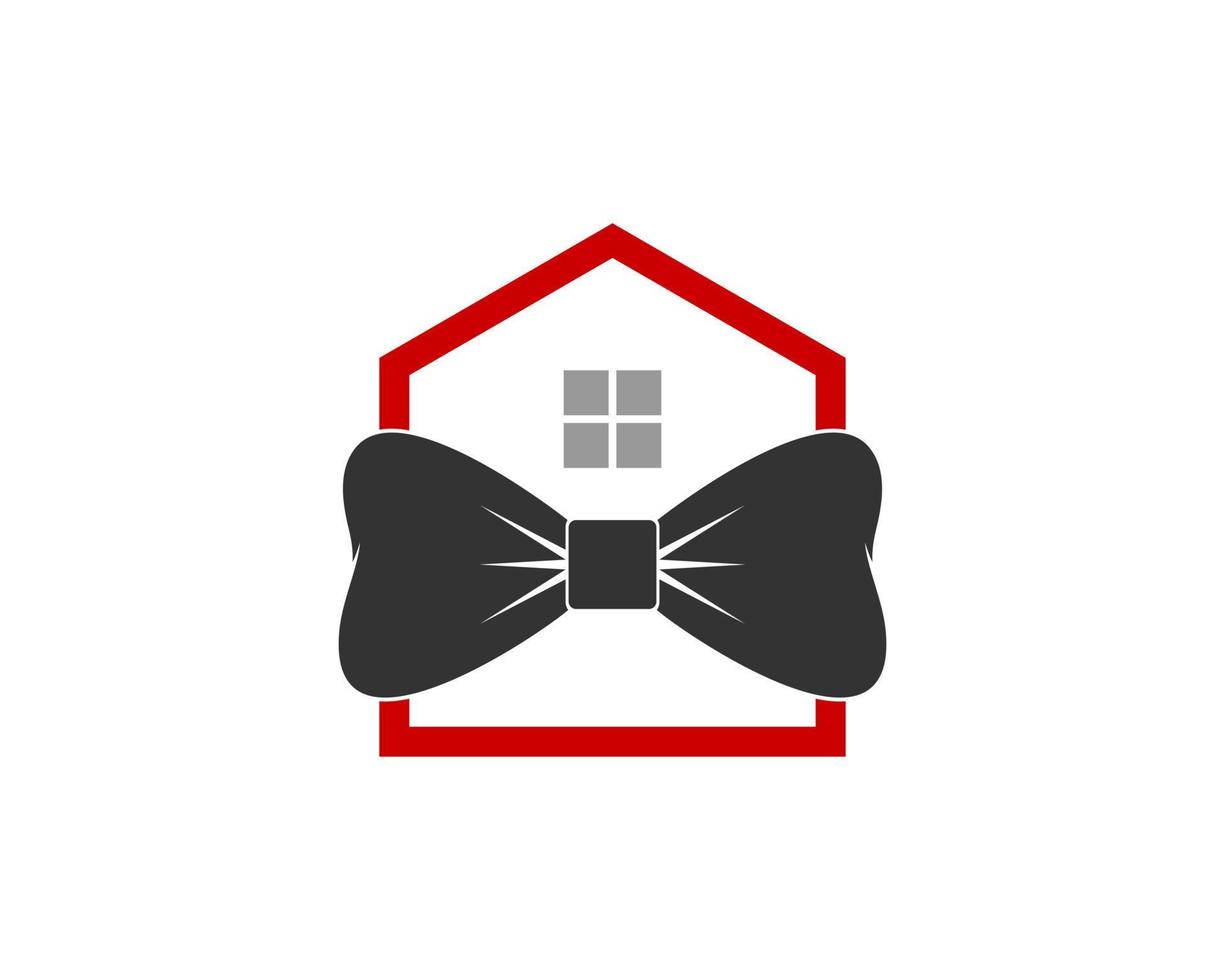 House with butterfly tie vector logo