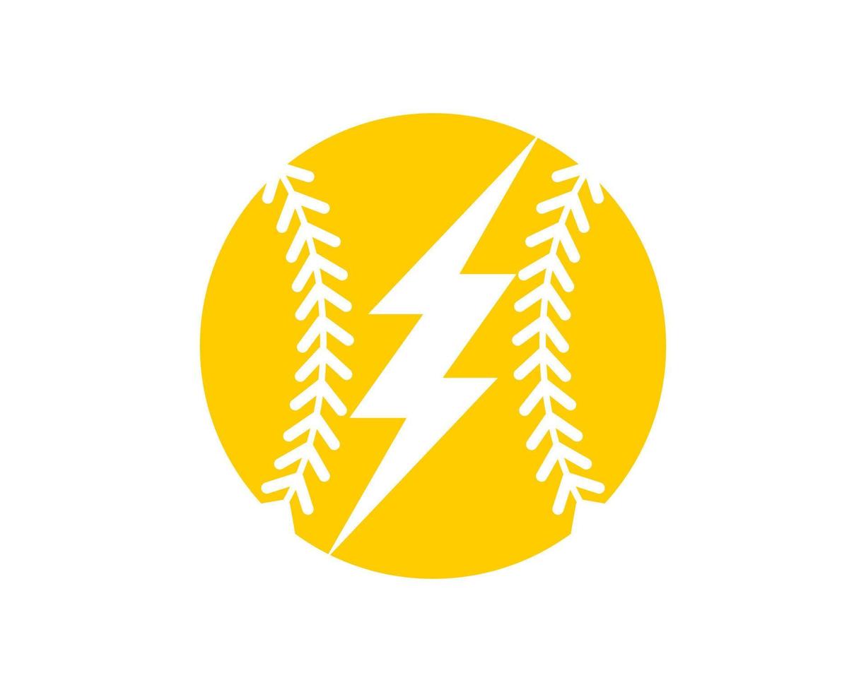 Yellow Baseball with lightning inside vector