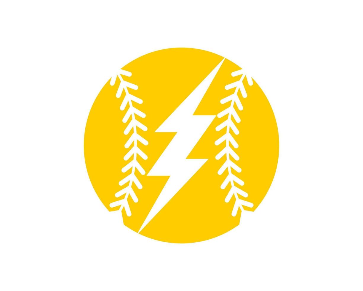 Yellow Baseball with lightning inside vector