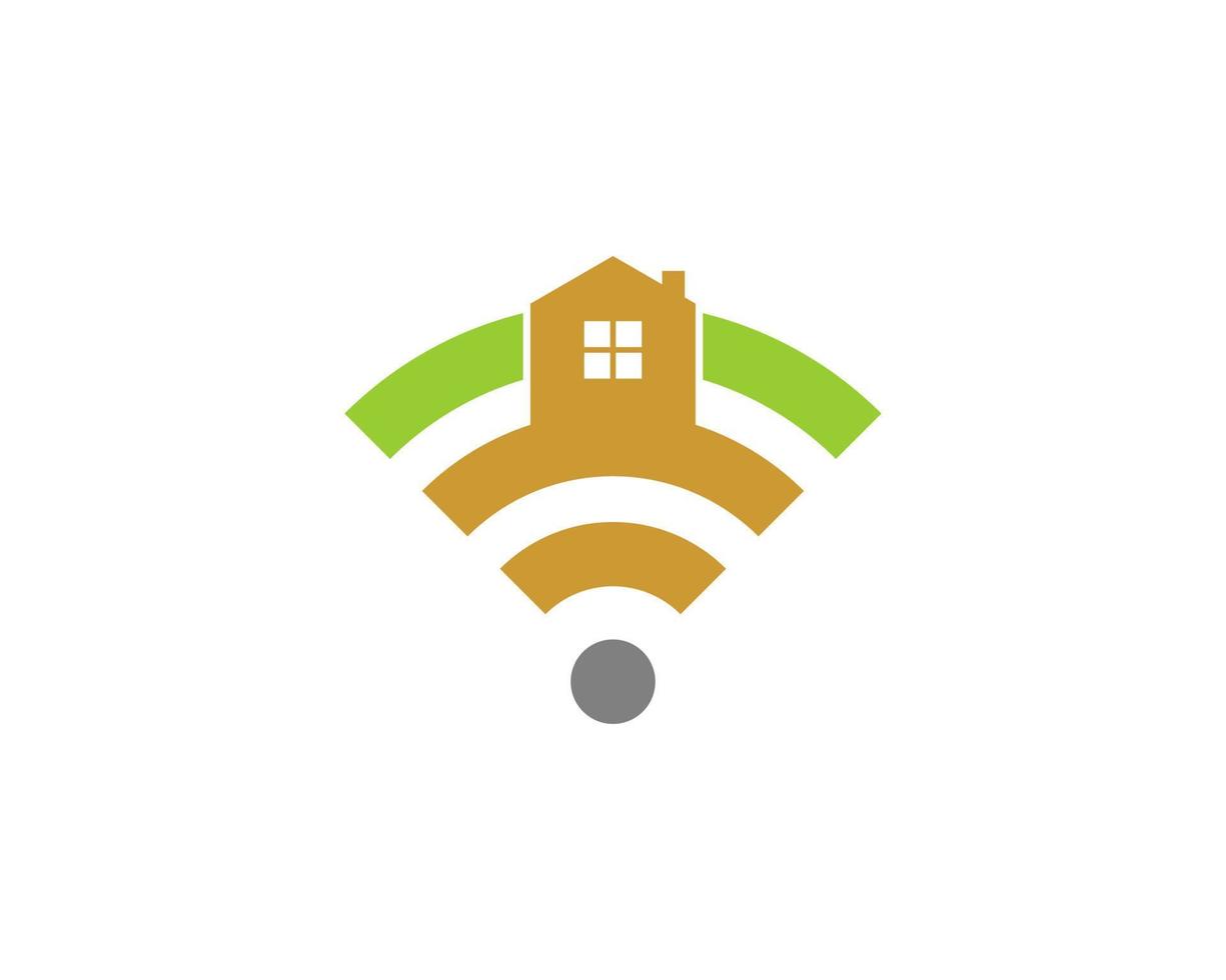 House on the network connection logo vector