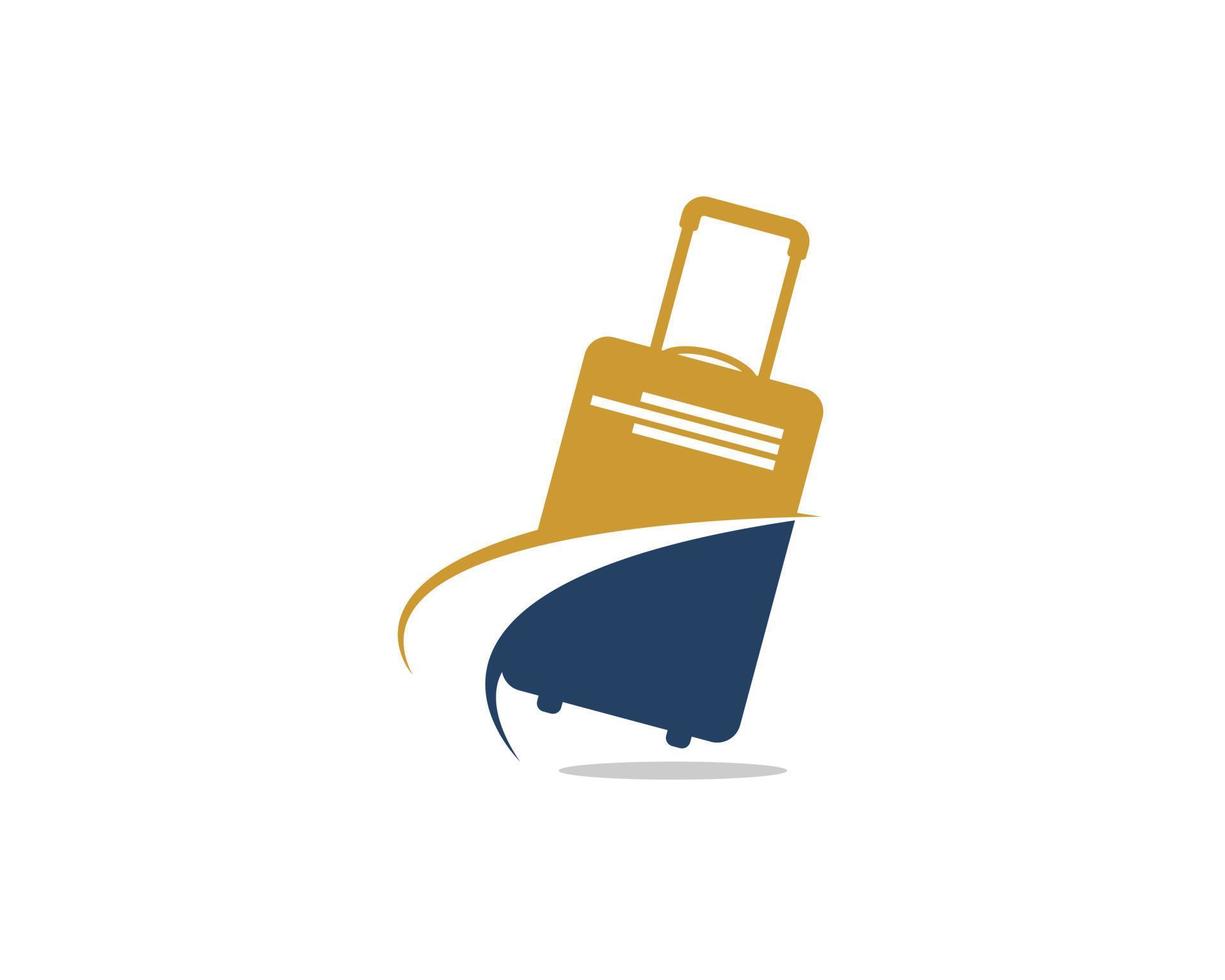 Traveling bag with swoosh up inside vector