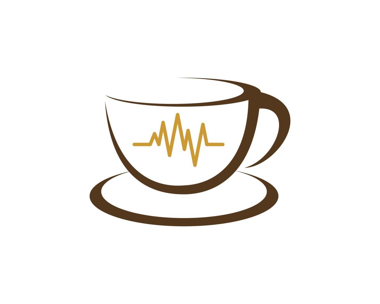 Coffee cup with medical pulse inside vector