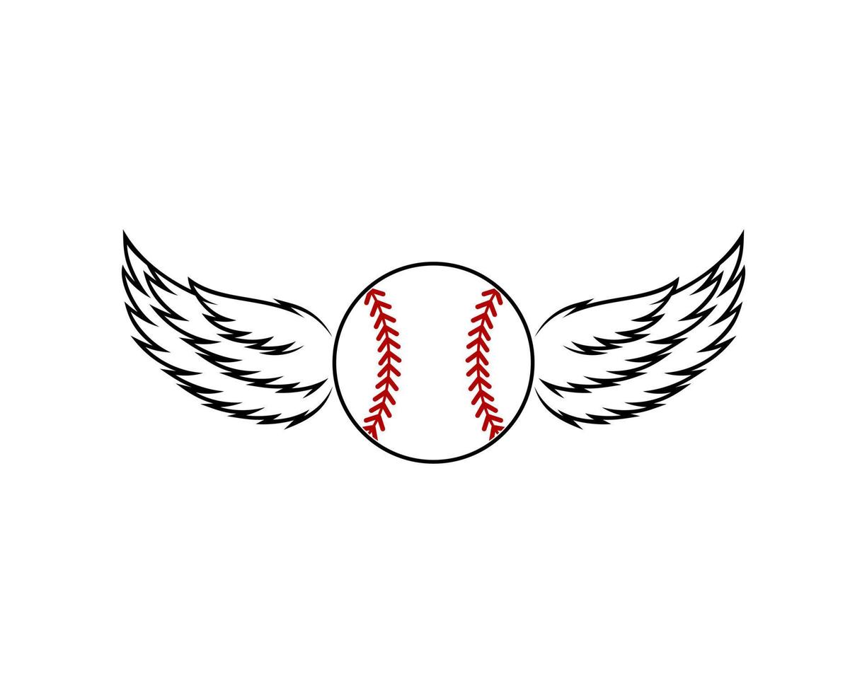 Luxury wings with baseball inside vector