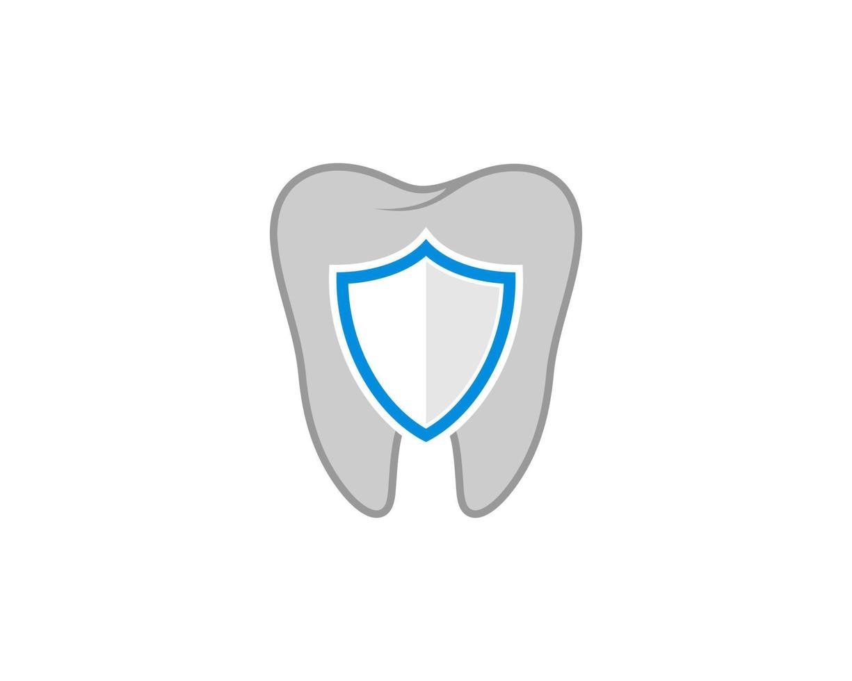 Teeth and shield protection in the middle vector
