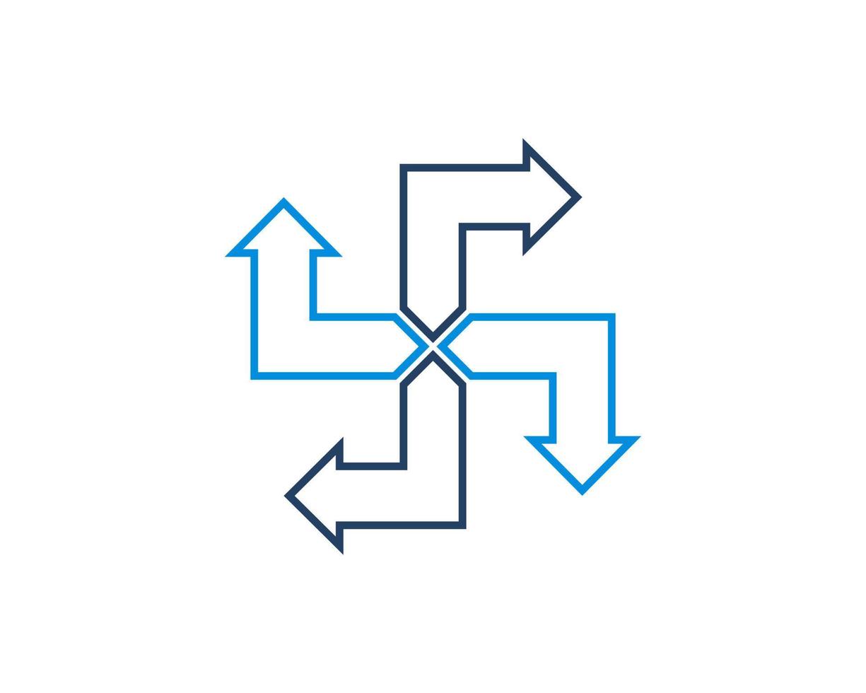 Arrow direction rotation with blue color logo vector
