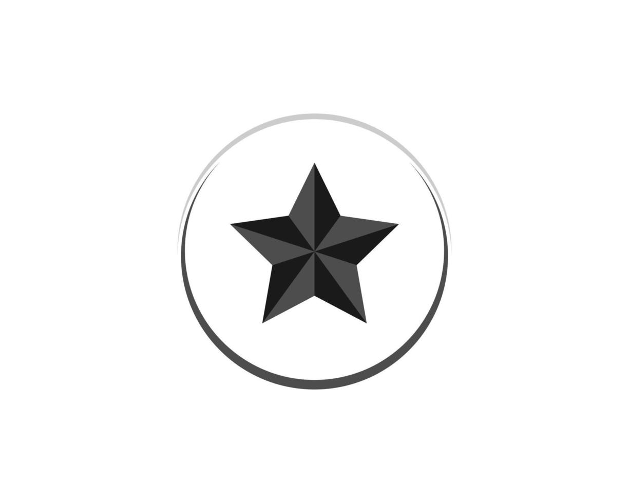 Black star with polygon vector logo