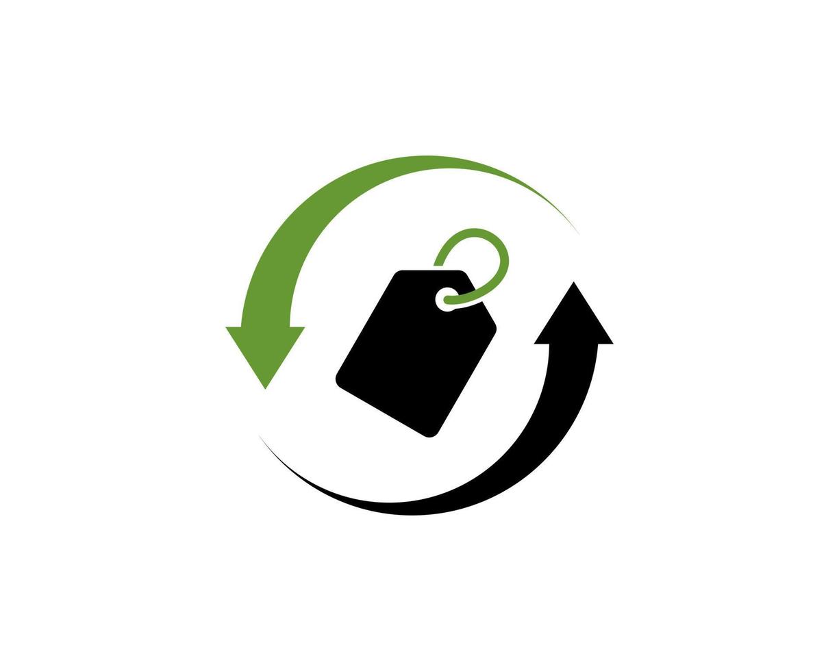 Price tag with circular arrow logo vector