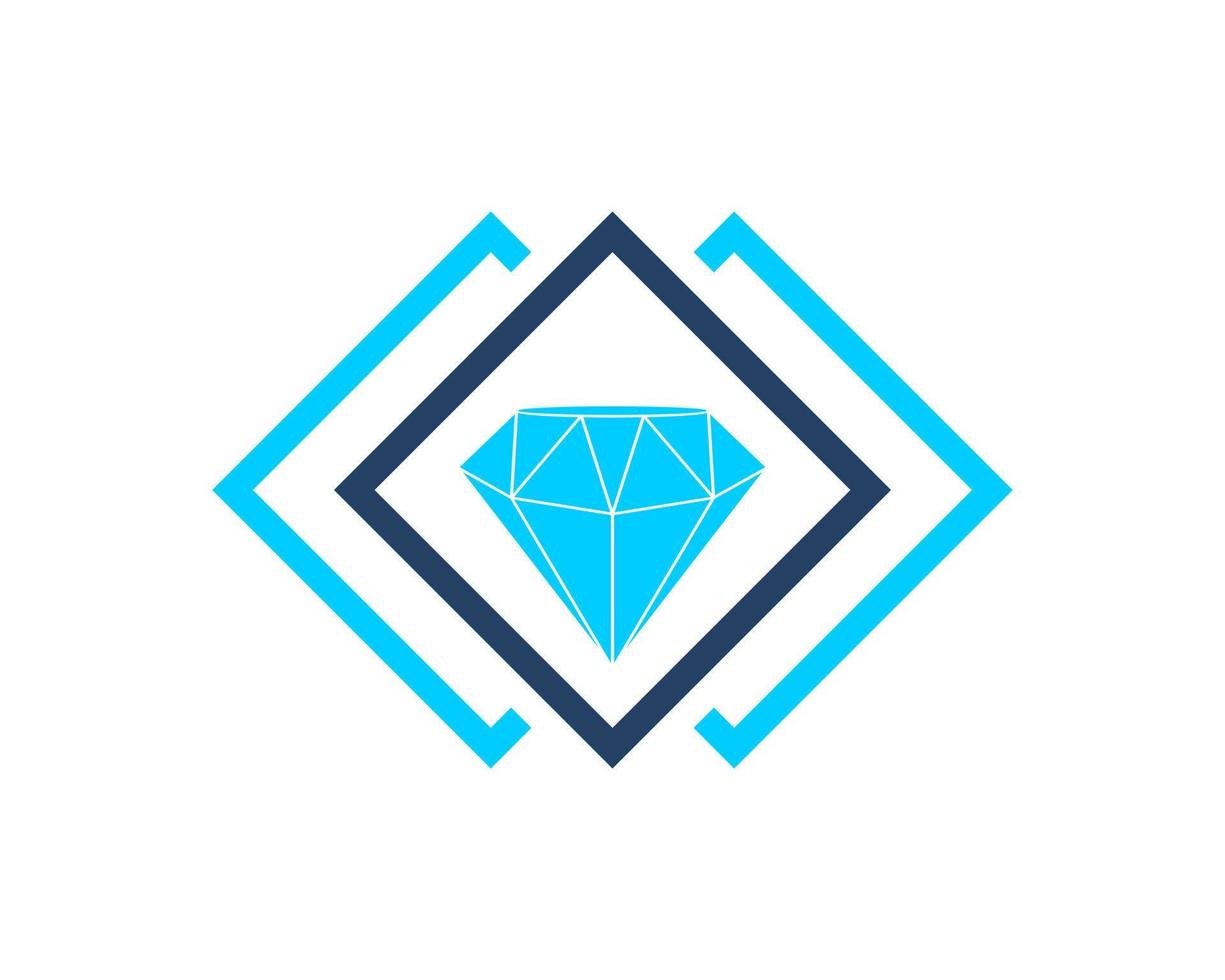 Abstract square shape with diamond inside vector