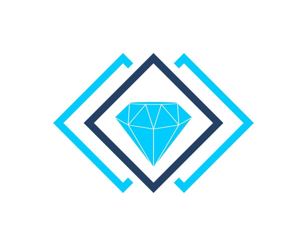 Abstract square shape with diamond inside vector