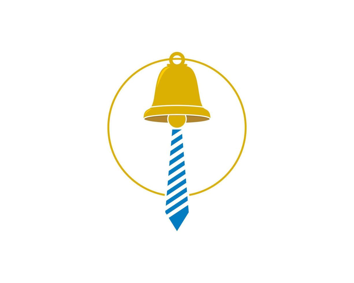 Tie and bell inside the circle logo vector