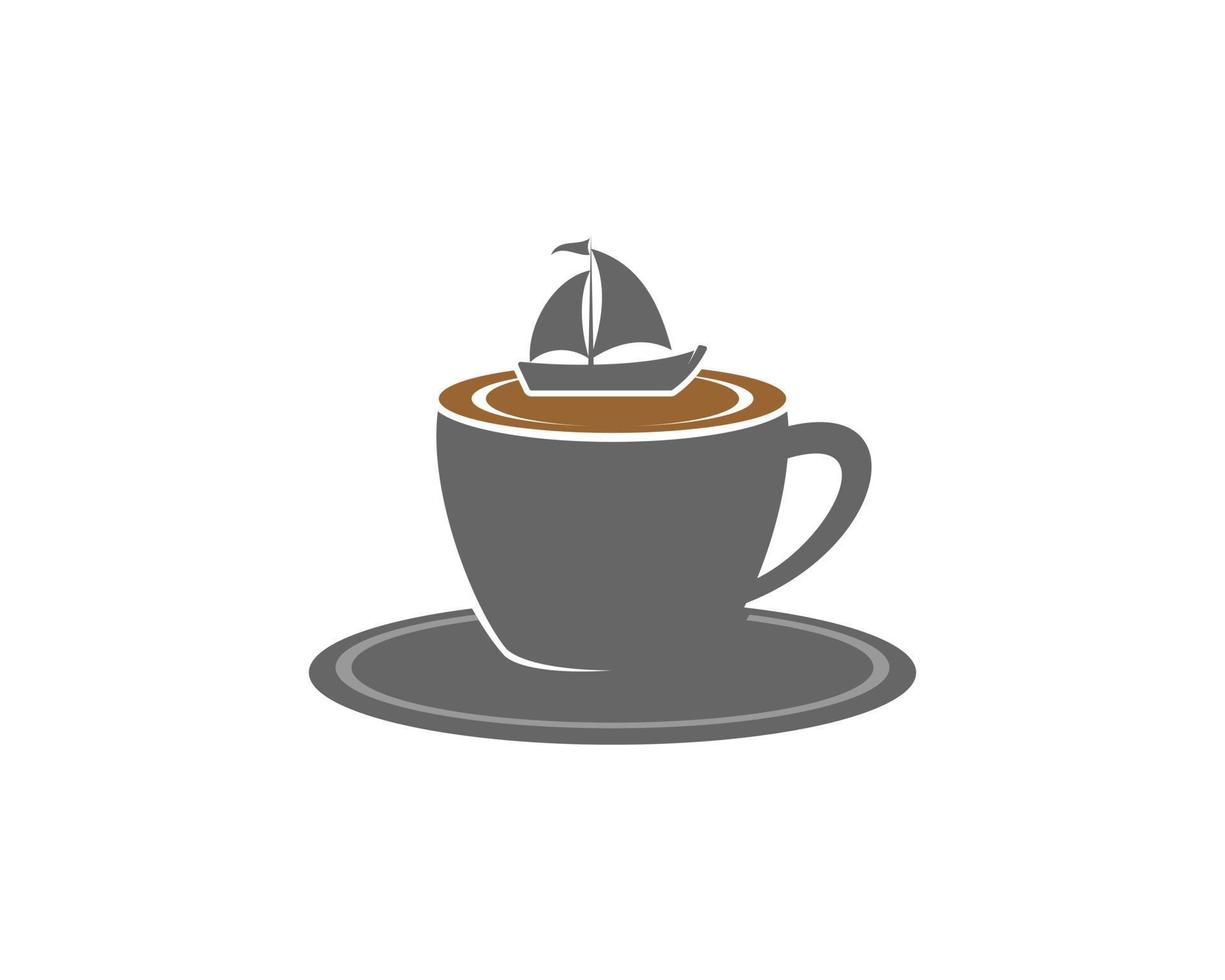 Sailing boat on the coffee cup logo 9789303 Vector Art at Vecteezy