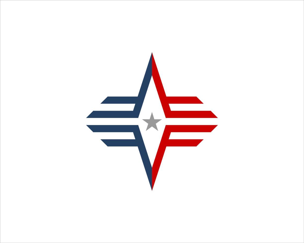 Diamond gems with american color logo vector