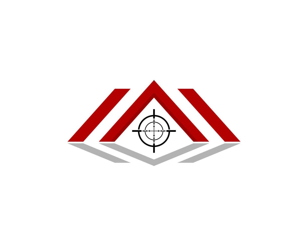 Roofing house with sniper target in the middle vector