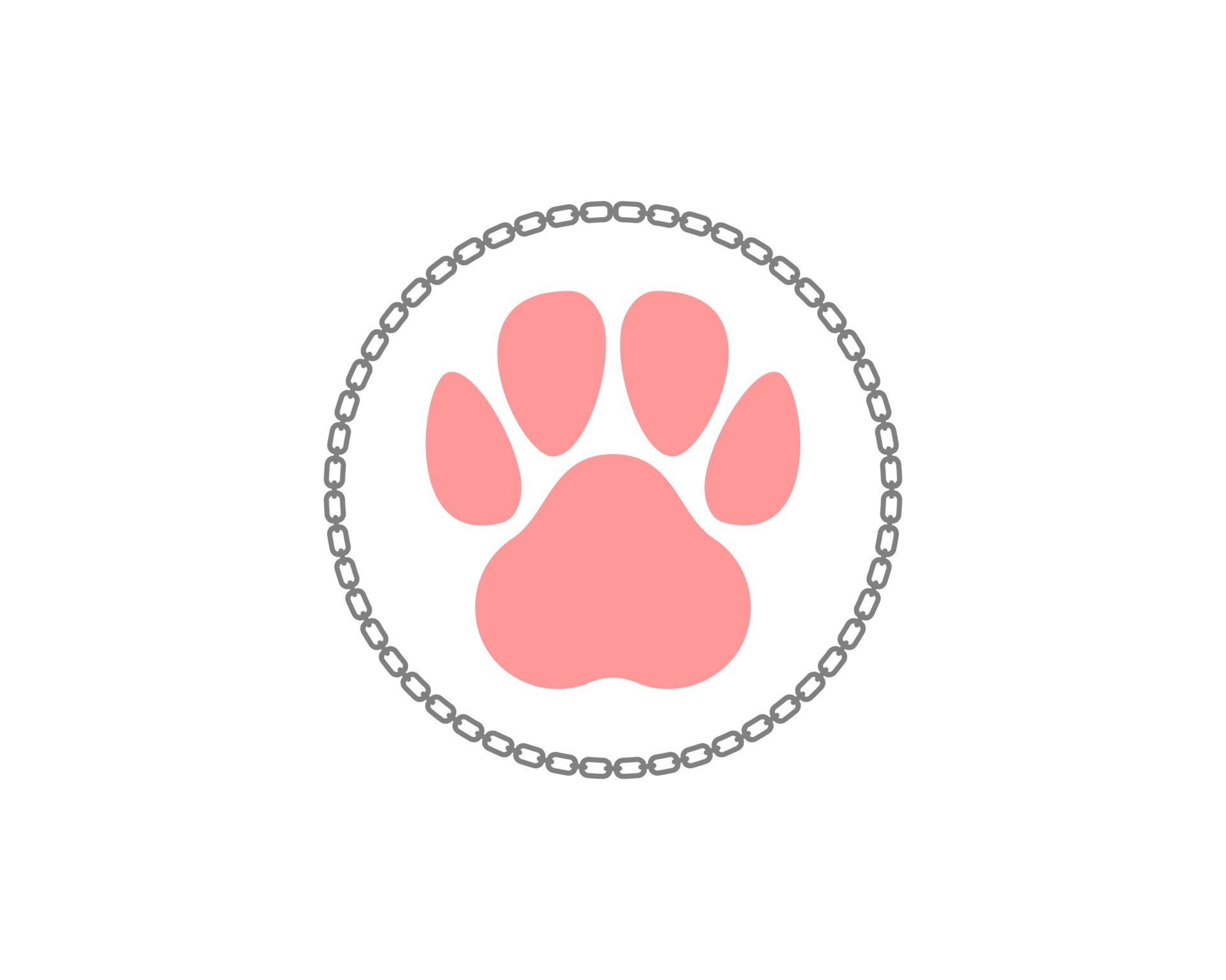 Pet paws inside the circle chain logo 9789576 Vector Art at Vecteezy