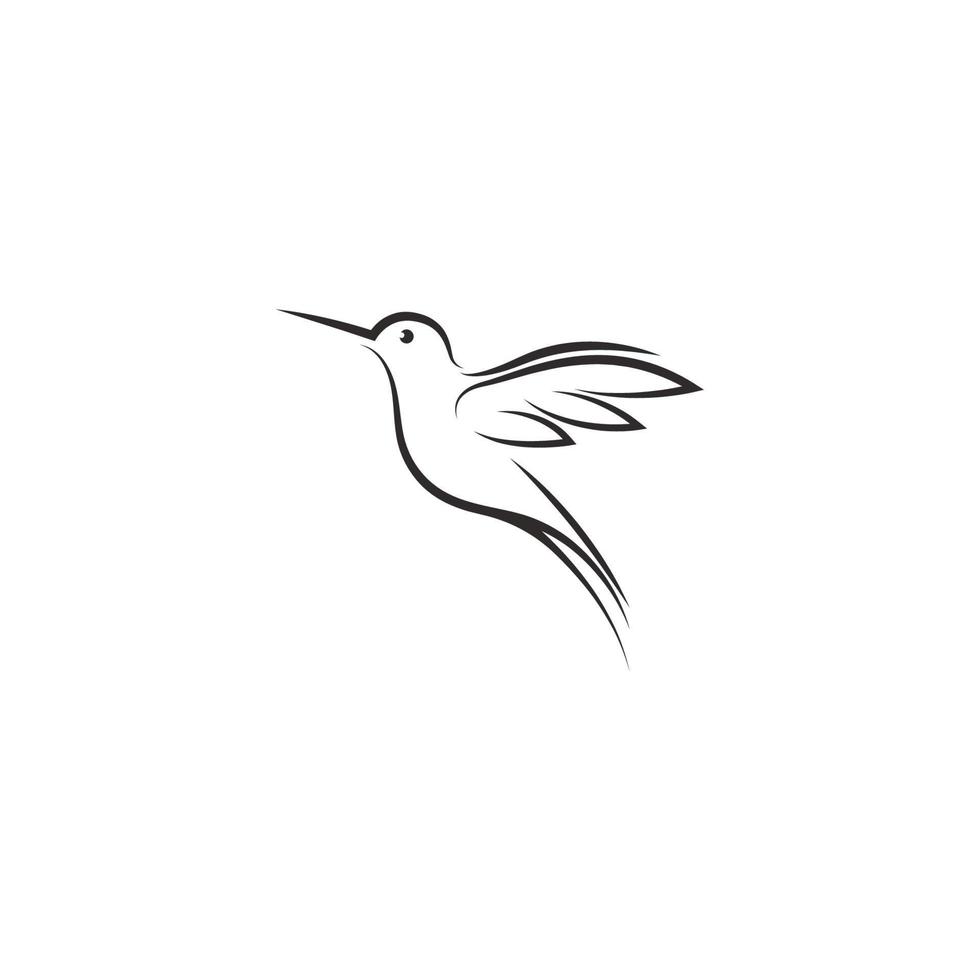 diseño de logotipo de icono de colibrí vector