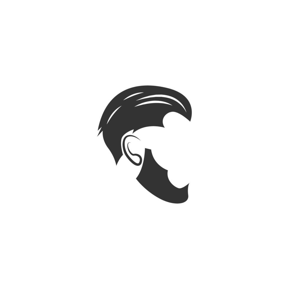 logotipo de icono de estilo de cabello de hombres vector