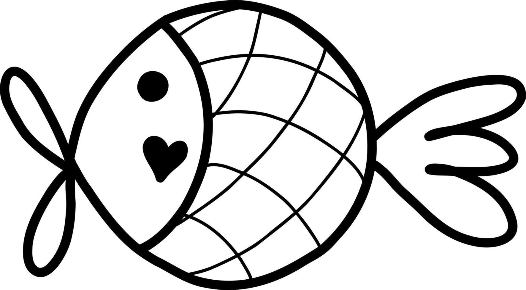 Cute fish. Vector illustration in the style of a doodle