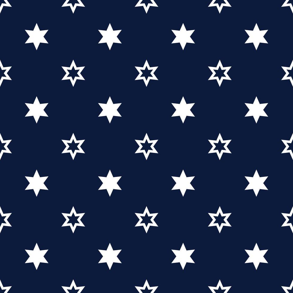 Christmas pattern of stars on blue background vector