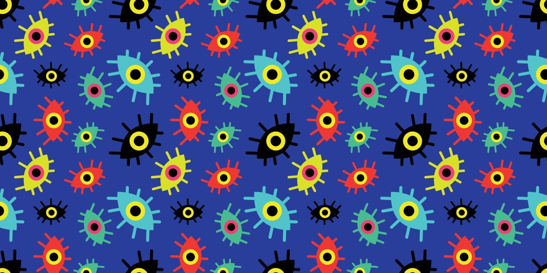 pattern of multicolored abstract eyes. Vector