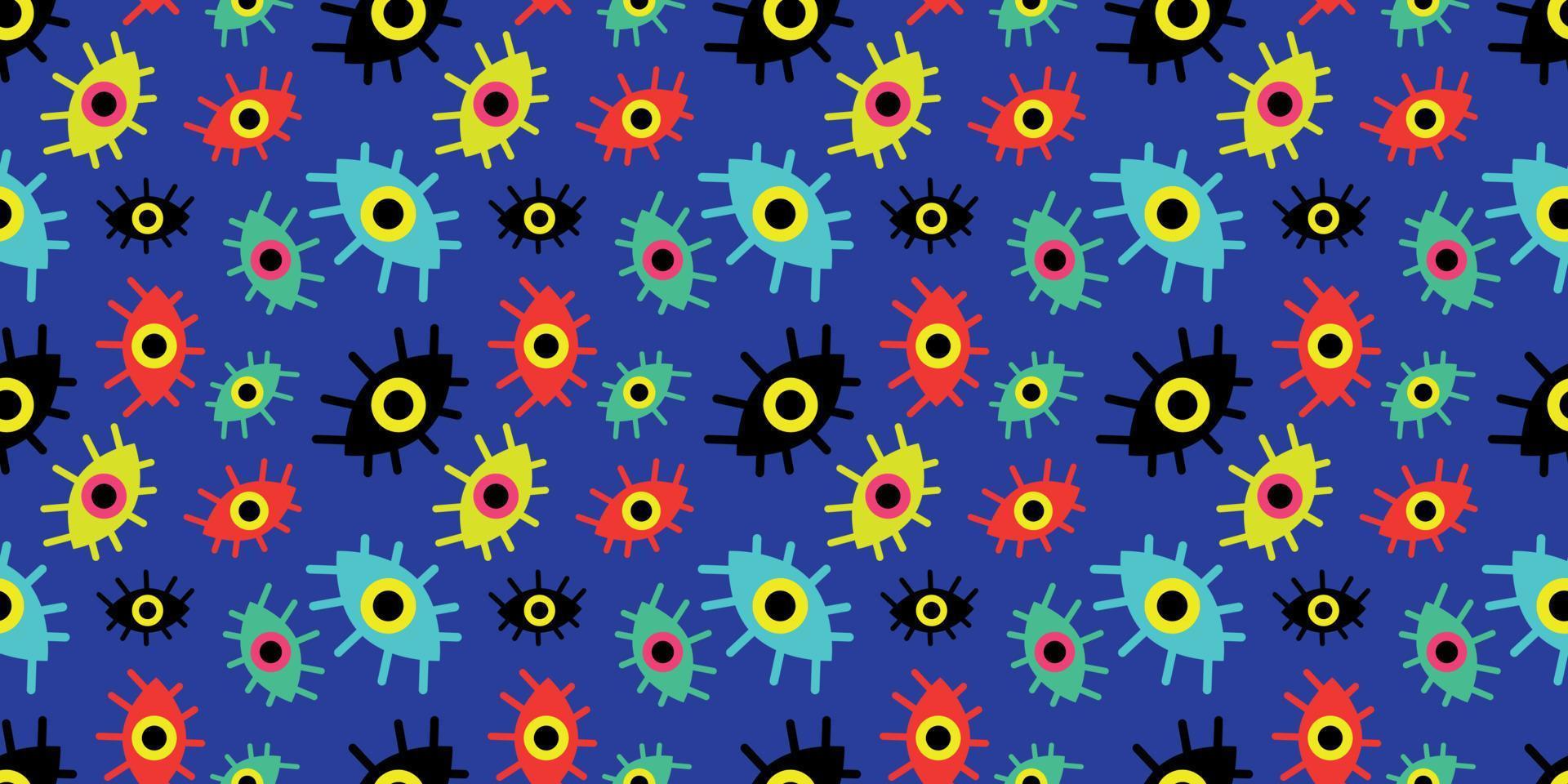 pattern of multicolored abstract eyes. Vector