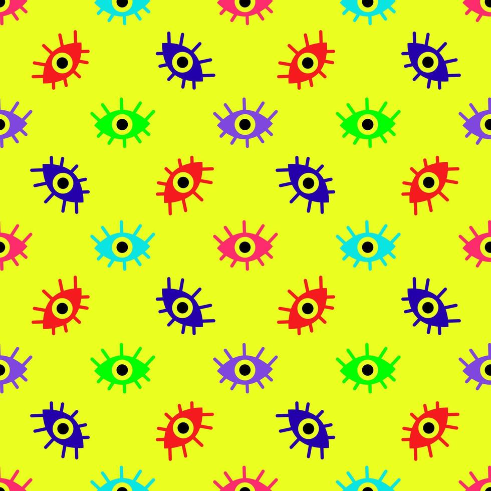 Bright pattern of abstract eyes. Vector